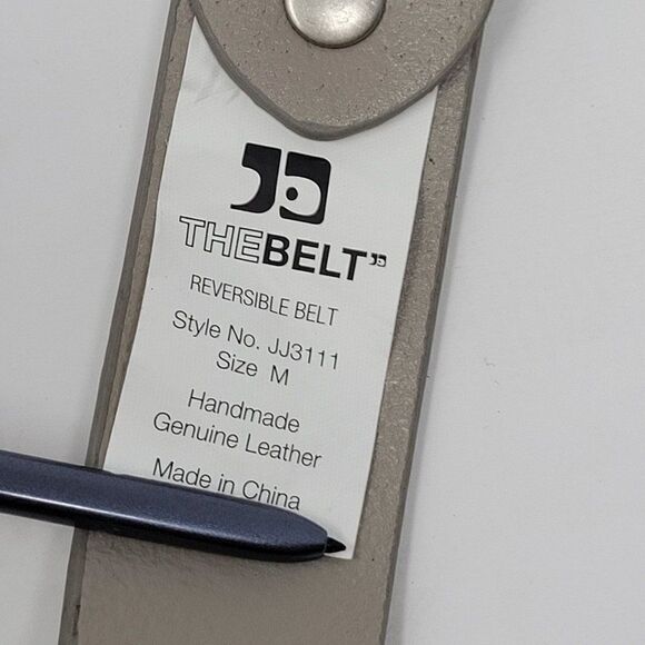 Joe's Jeans The Belt Handmade Leather Reversible Studded Spiked Belt M Gray Punk - Picture 3 of 12